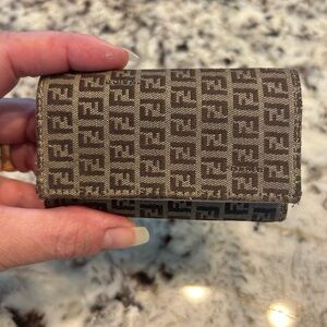 FENDI Zucca Mini Signature Fabric 6 Key Holder